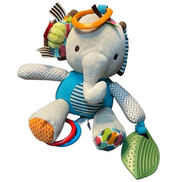 Skip Hop Plush Elephant Bandana Buddies Nursery Baby Shower Gift Crinkle Teether - Picture 12 of 12